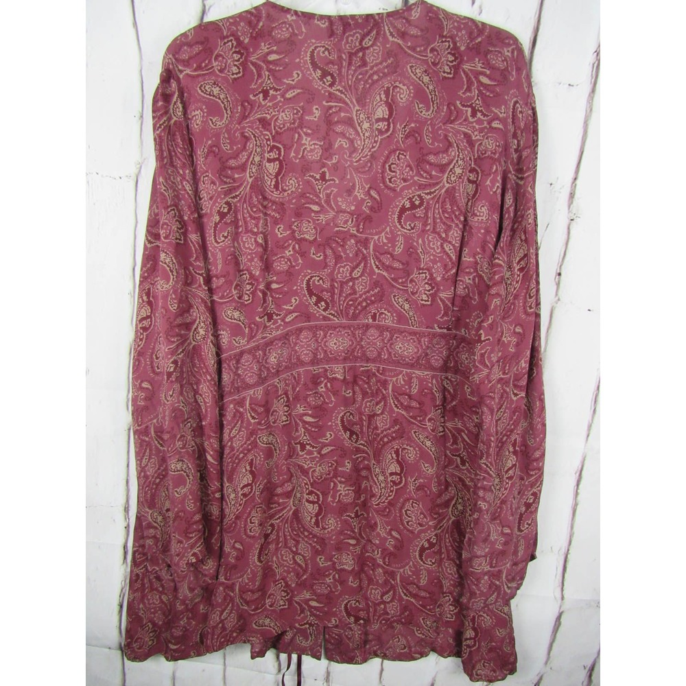 Venezia Women's Blouse Size 26/28 Plum Purple Paisley 100% Silk - Picture 2 of 5